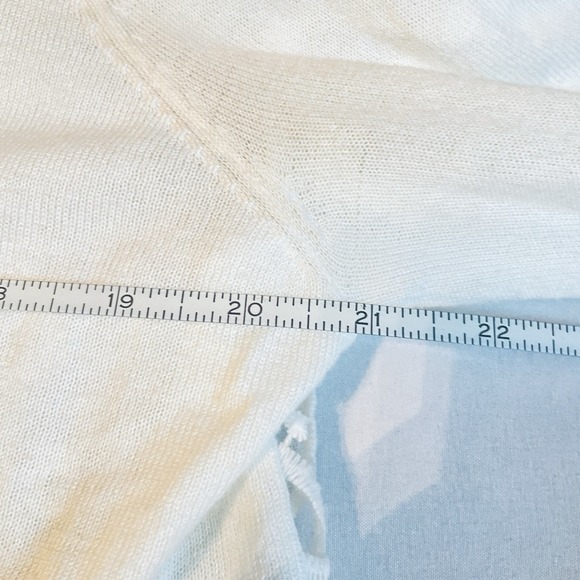 Neiman Marcus Womens White Lace Knit Long Sleeve Cardigan Sweater XL - Picture 8 of 11